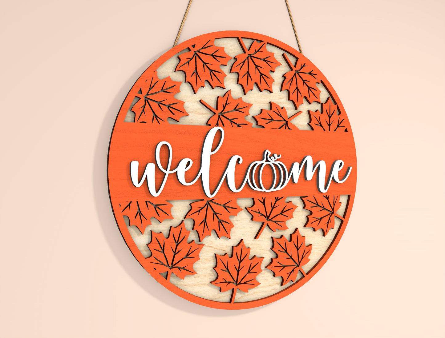 Hello Fall Scarecrow Welcome Door Hanger SVG Bundle for Glowforge xTool LightBurn | 2 Designs