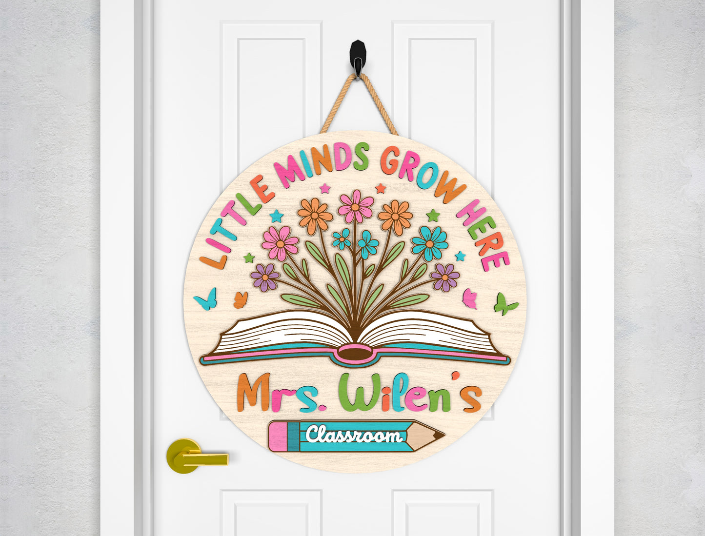 Personalized Classroom Door Hanger SVG Bundle for Glowforge and xTool