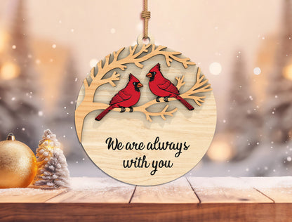 Red Cardinal Memorial Ornament SVG Bundle for Glowforge Users