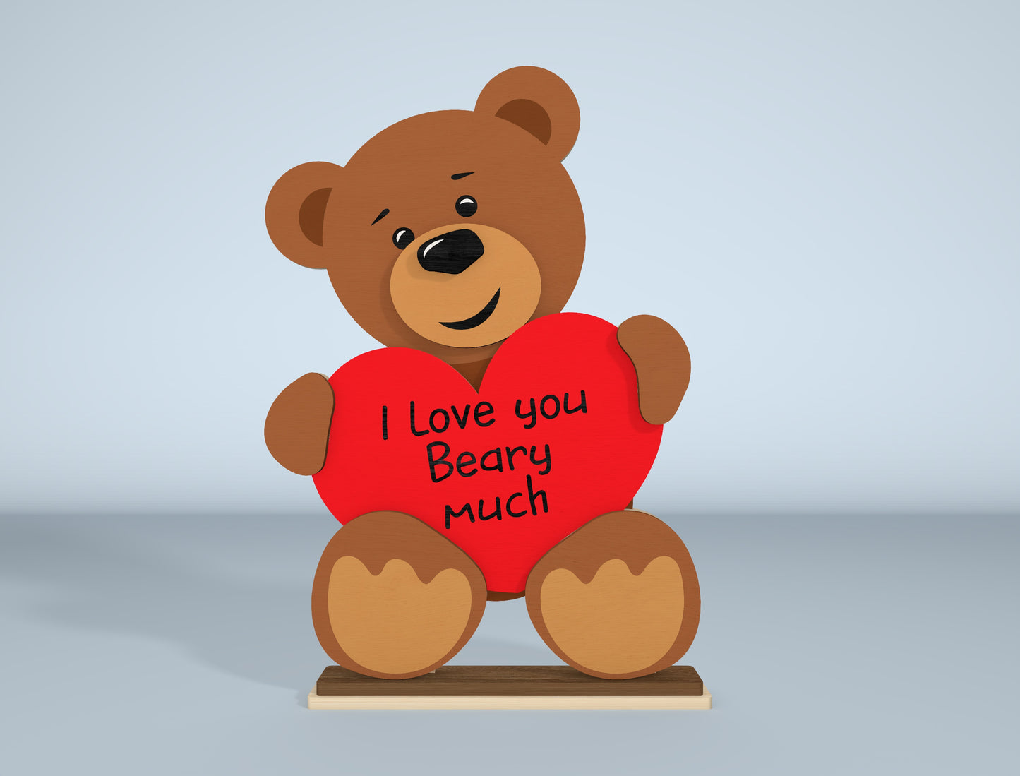 Cute Valentine Bear Laser Cut File Bundle | Teddy Bear Love Decor | Kids & Romantic Style | Glowforge, xTool, LightBurn, etc.