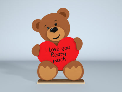 Cute Valentine Bear Laser Cut File Bundle | Teddy Bear Love Decor | Kids & Romantic Style | Glowforge, xTool, LightBurn, etc.