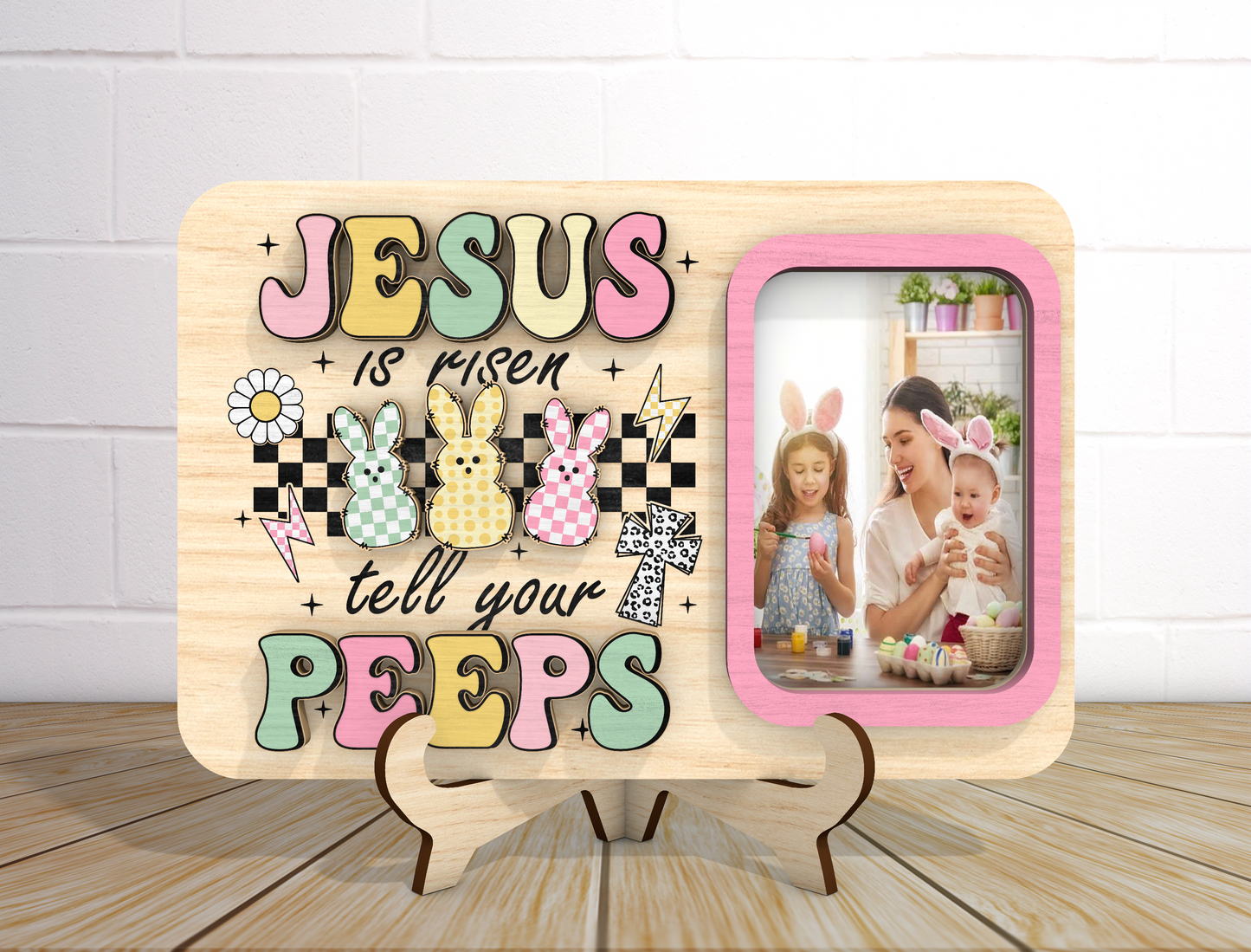 Jesus Is Risen Photo Frame SVG Bundle Christian Kids for LightBurn and xTool
