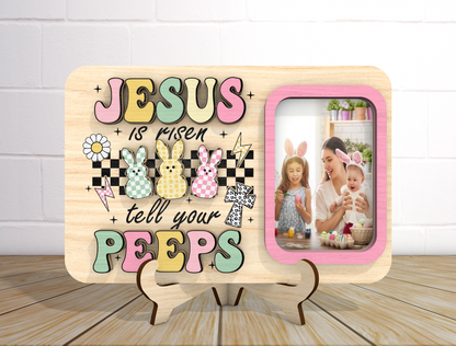 Jesus Is Risen Photo Frame SVG Bundle Christian Kids for LightBurn and xTool