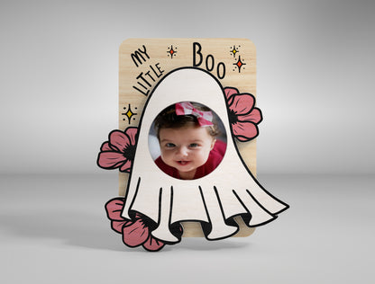 Halloween Ghost Fridge Magnet Photo Frame SVG Bundle for Glowforge xTool LightBurn