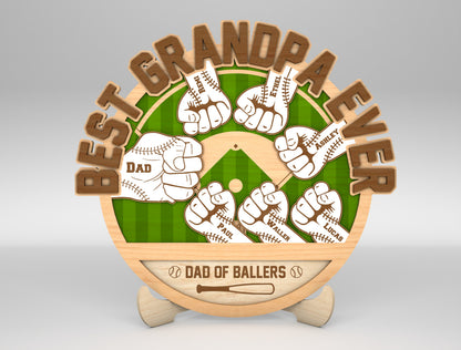 Best Dad Hands Fist Bump Sign SVG Laser Cut File for LightBurn and xTool
