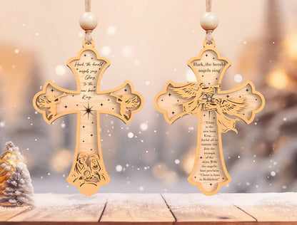 Nativity Cross Ornament SVG Bundle Christian Christmas Desig 4