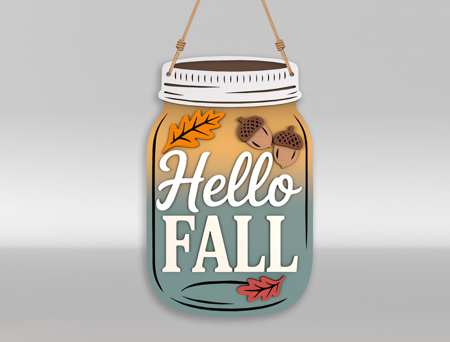Fall Mason Jar Door Hanger SVG Bundle for Glowforge xTool LightBurn 8 Designs