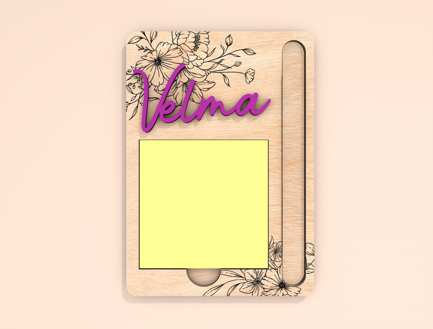 Personalized Teacher Sticky Note Holder SVG BundleLaser Cut File for Glowforge and xTool