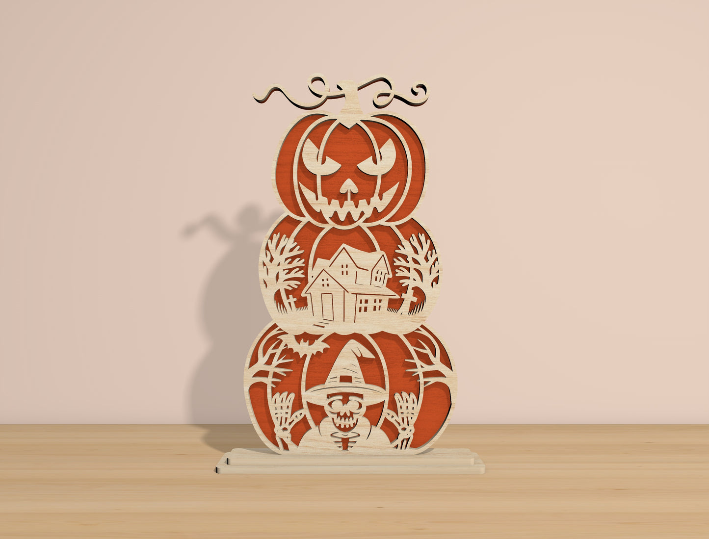 Halloween Stacked Pumpkins SVG Bundle for Glowforge xTool LightBurn 6 Designs