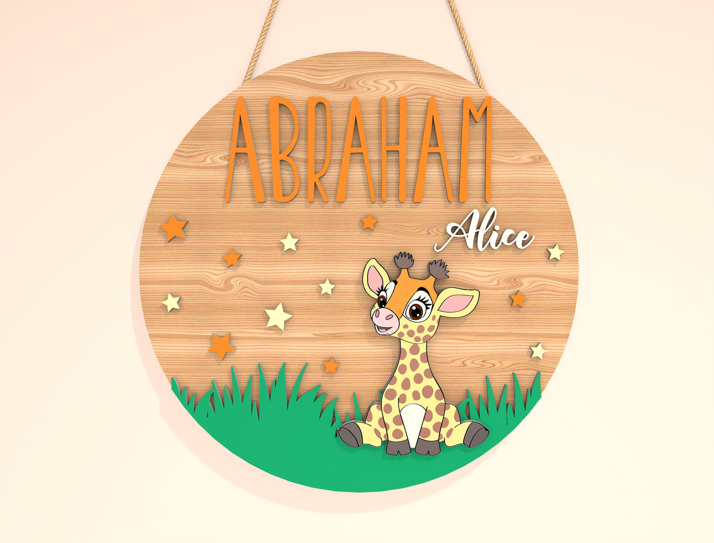 Personalized Baby Animal Name Sign SVG Bundle for xTool and Glowforge