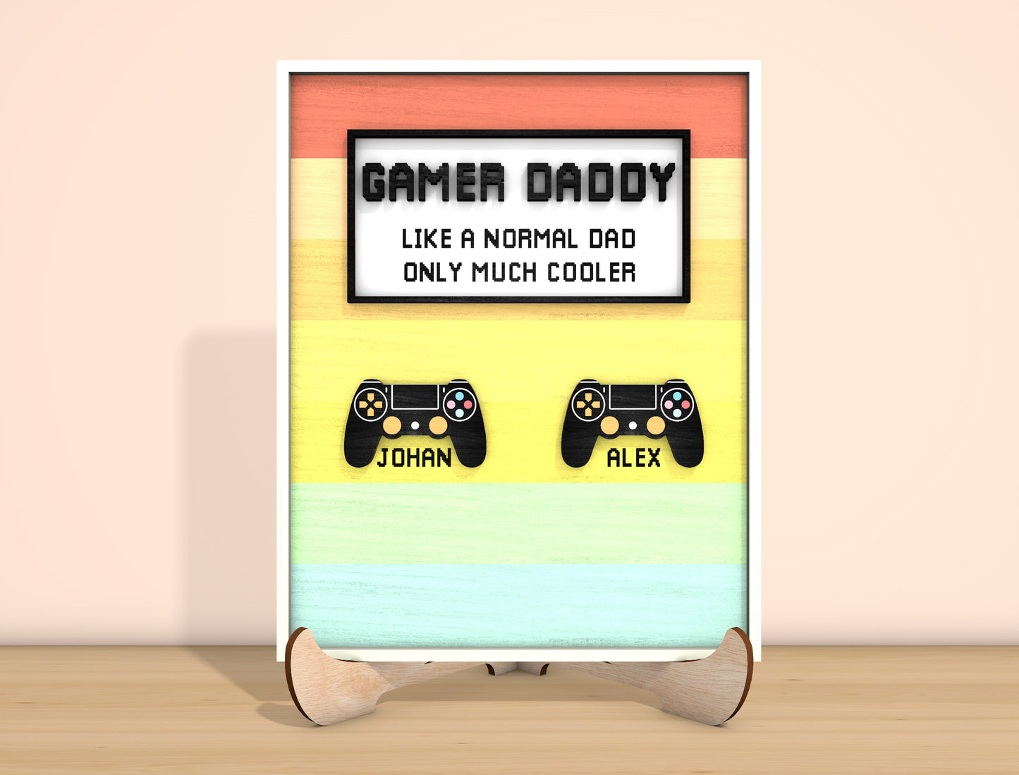 Gamer Dad Father’s Day Laser Cut File | Gaming Dad Tabletop Sign | Fun Wooden Decor | Glowforge, xTool, LightBurn, etc.