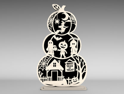 Halloween Pumpkin Silhouette SVG Bundle Laser Cut Files for Glowforge