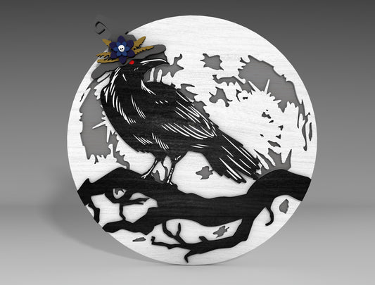Halloween Raven Standing Decor SVG Bundle for Glowforge xTool LightBurn