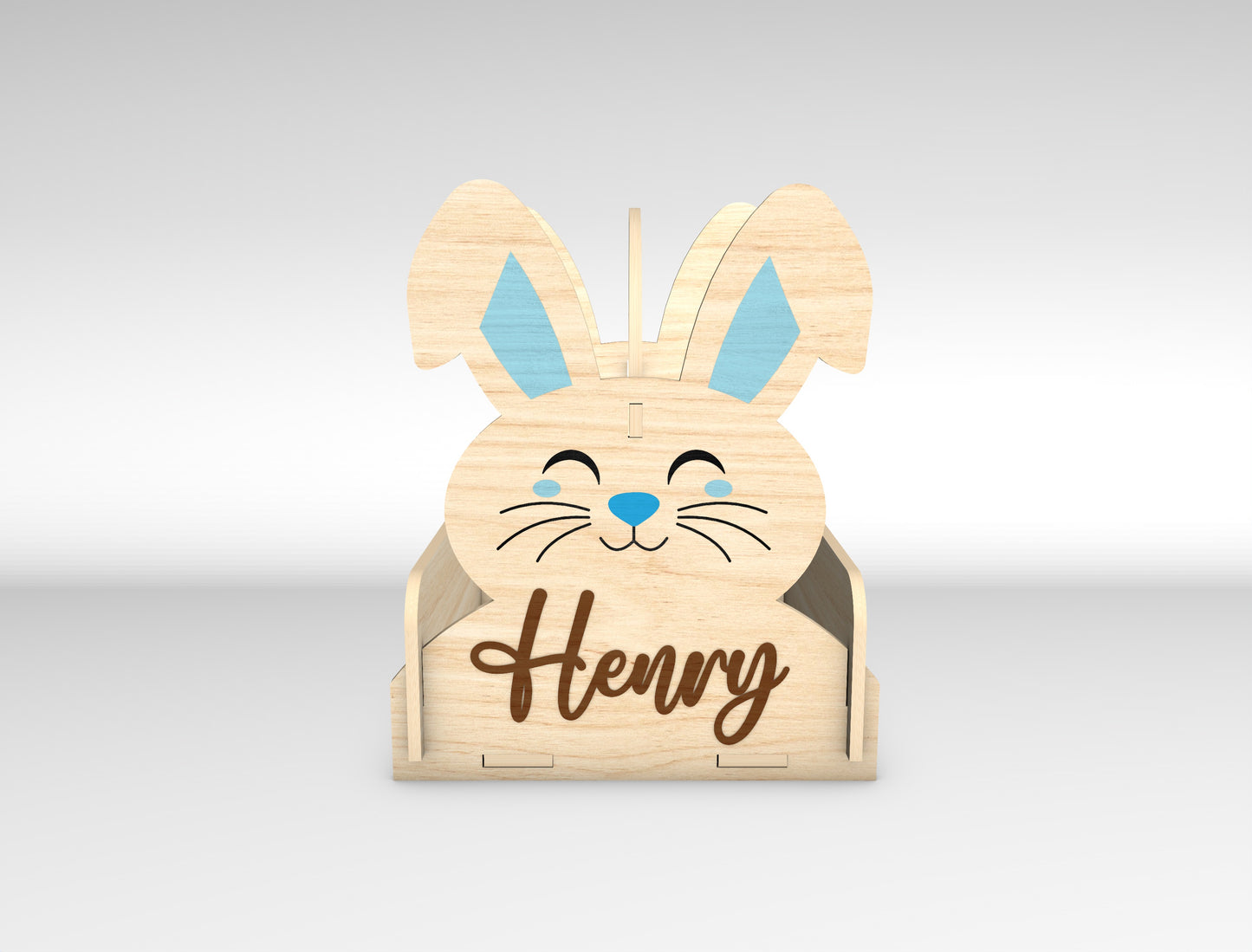Personalized Easter Bunny Basket SVG Bundle 5 Designs for LightBurn and xTool