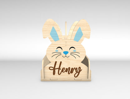 Personalized Easter Bunny Basket SVG Bundle 5 Designs for LightBurn and xTool