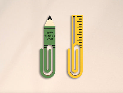 Teacher Paper Clip SVG Bundle Laser Cut File for xTool and Glowforge