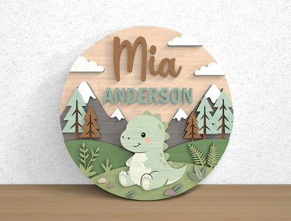Forest Animal Baby Name SVG File for Glowforge and xTool