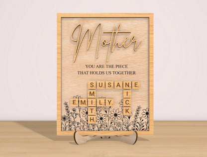 Personalized Mom Scrabble Sign SVG for xTool and Glowforge