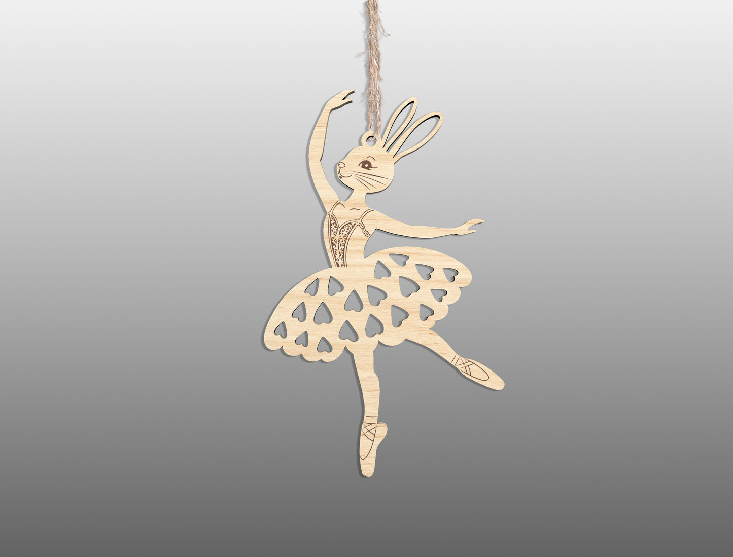 Easter Bunny Ballerina Ornament SVG 23 Easter Tree Designs for LightBurn