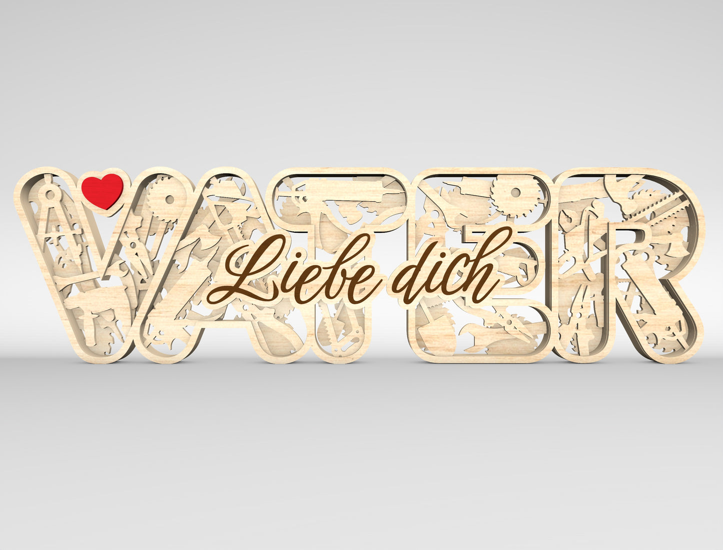 Dad Multilayer Name Sign SVG Laser Cut File for Glowforge and LightBurn