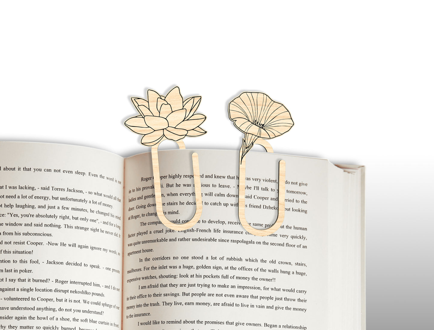 Floral Bookmark Paperclip SVG Bundle Laser Cut File for LightBurn and Glowforge