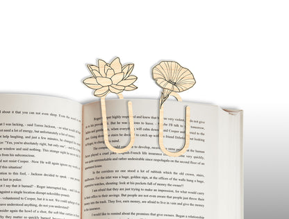 Floral Bookmark Paperclip SVG Bundle Laser Cut File for LightBurn and Glowforge