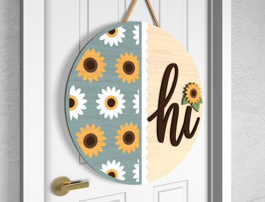 Sunflower Welcome to Our Home Sign SVG for xTool and Glowforge