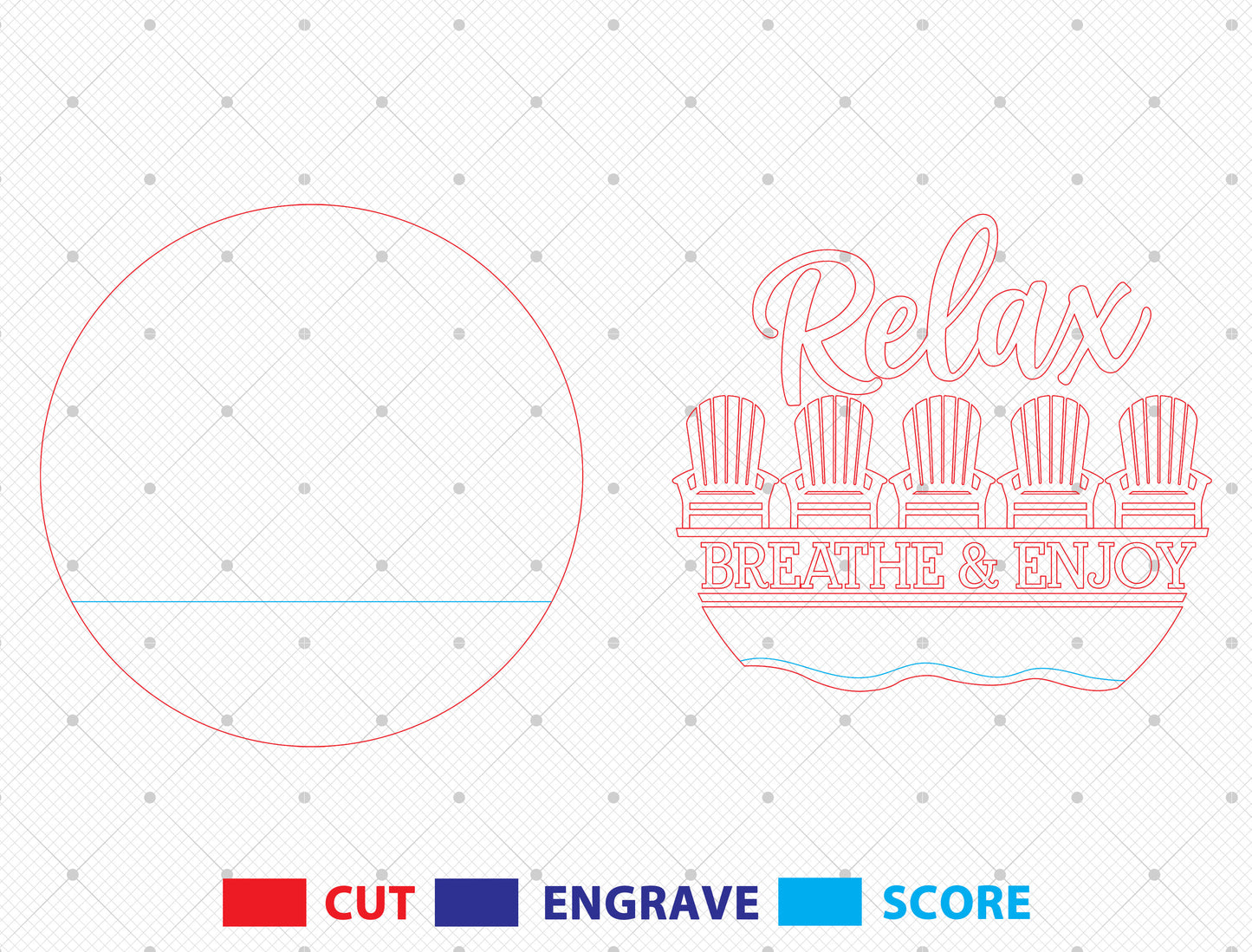 “Relax Breathe and Enjoy” Beach Door Sign SVG for Glowforge