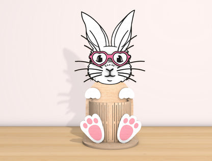 Bunny Basket SVG Bundle Cute Rabbit Egg Holder Glasses for Glowforge