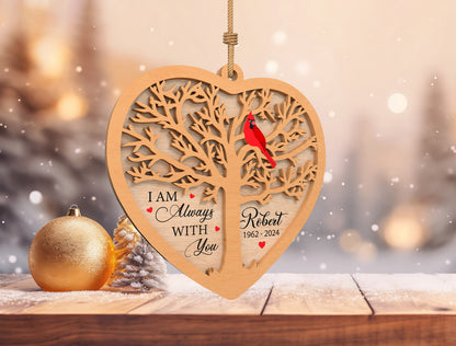 Cardinal Memorial Heart SVG for Glowforge and LightBurn