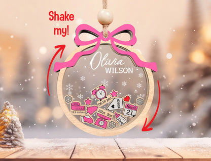 Personalized Baby Birth Announcement Christmas Ornament SVG 4