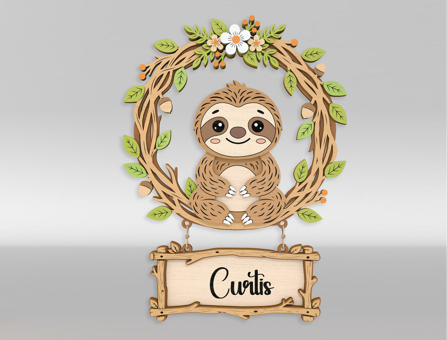 Woodland Animal Door Sign SVG for xTool and LightBurn
