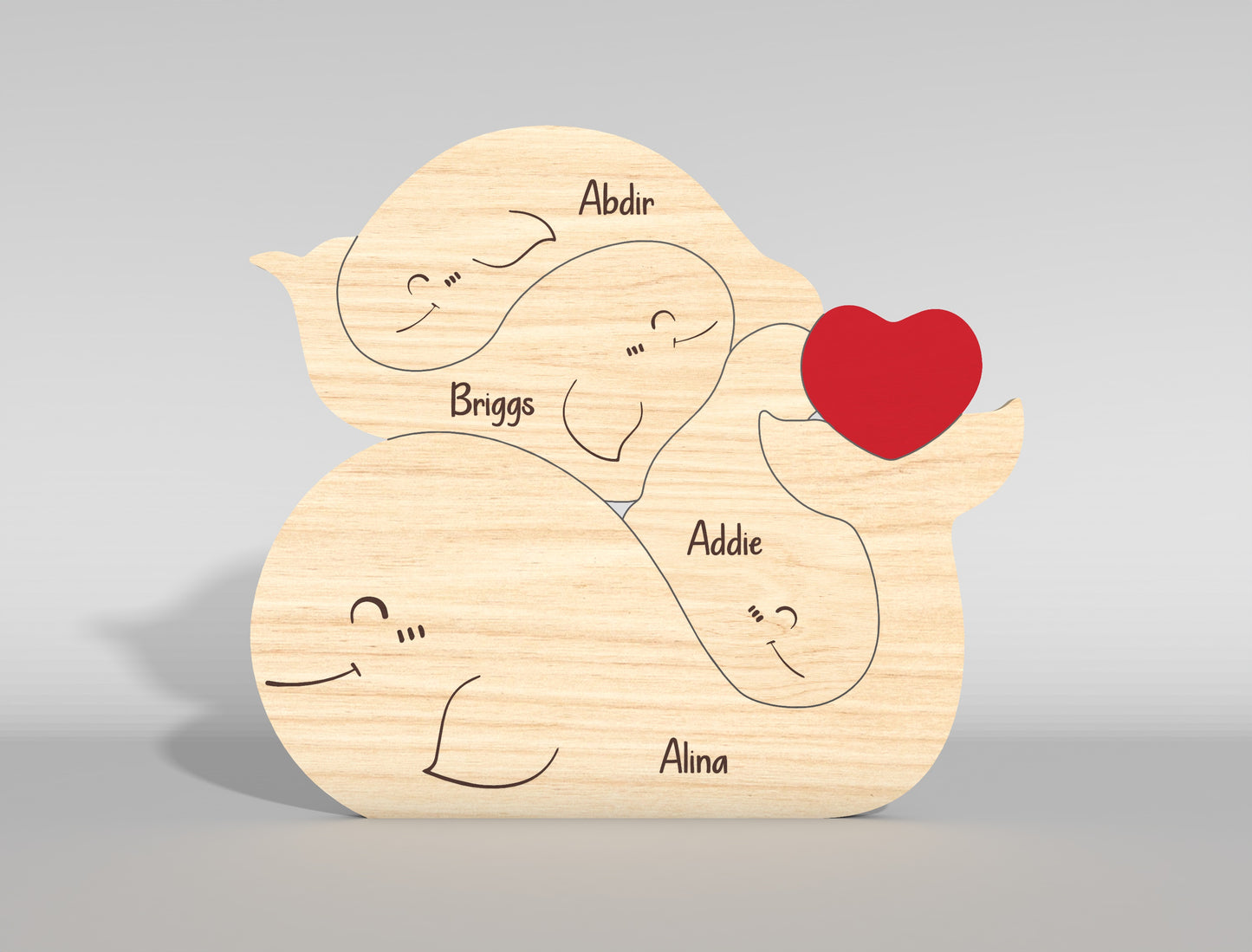 Dolphin Family Puzzle Stacking Sign SVG for Glowforge and xTool