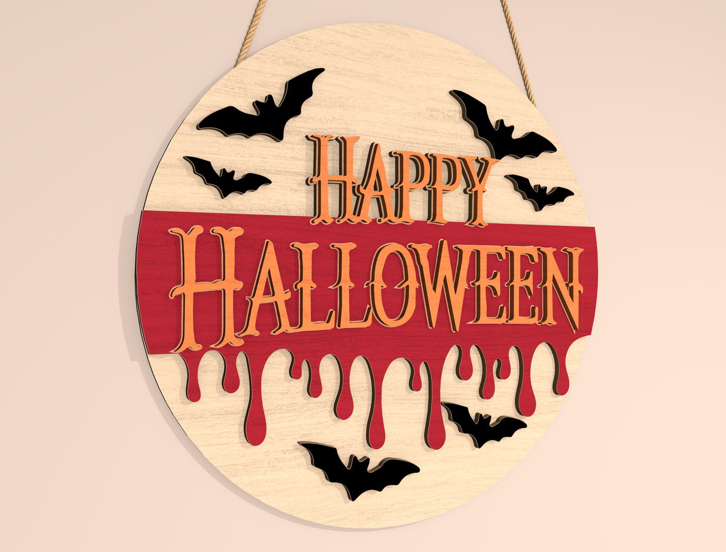 Happy Halloween Door Hanger SVG Set for Glowforge xTool LightBurn