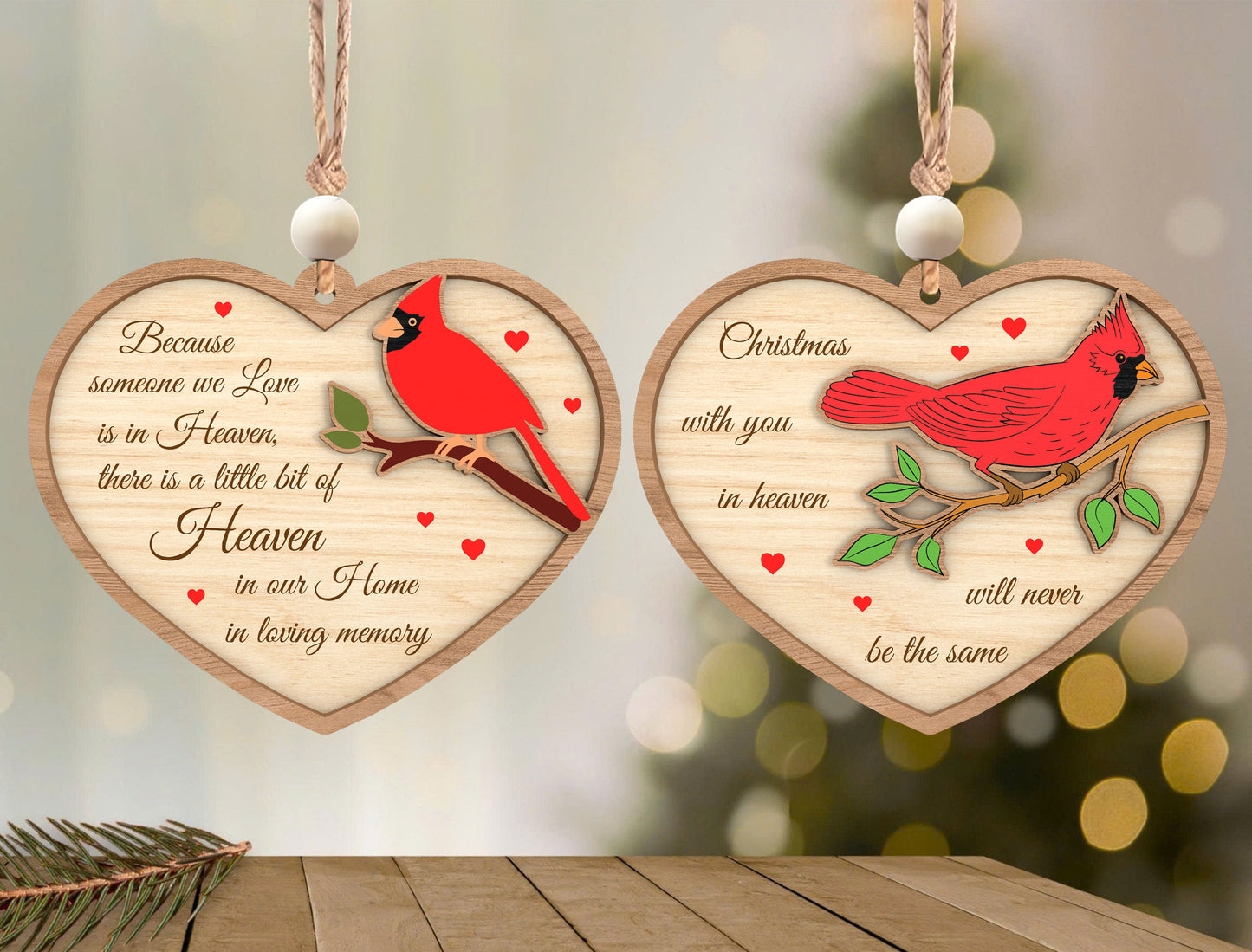Cardinal Heart Ornament SVG Bundle for Glowforge and xTool