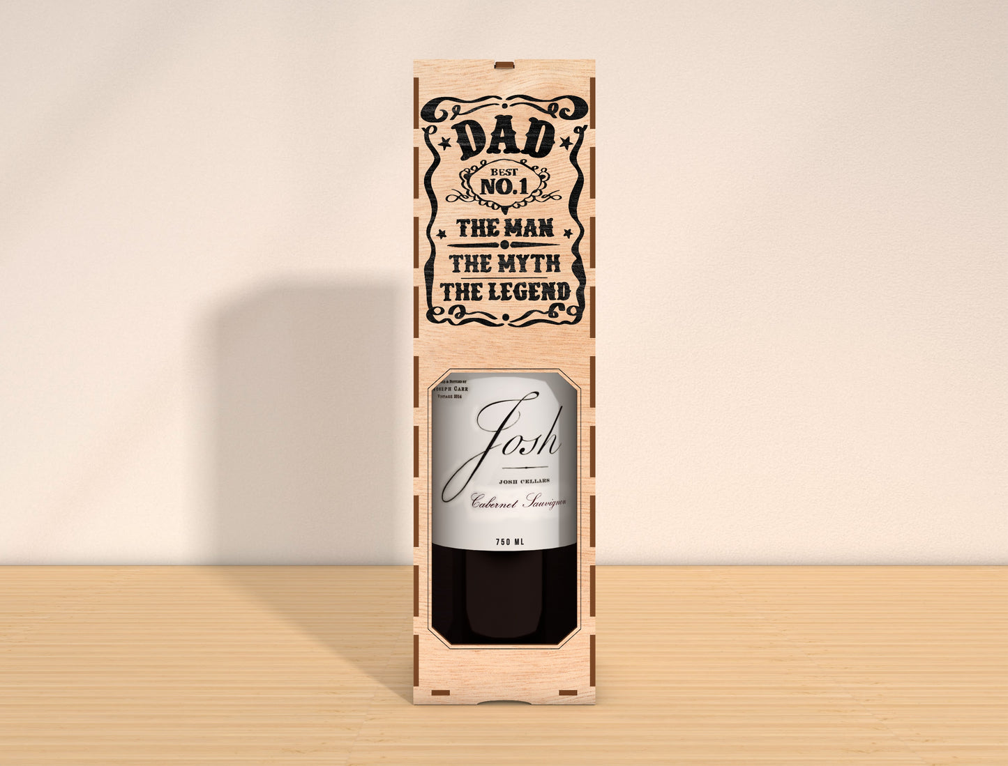 Father’s Day Wine Box Laser Cut File Bundle | Best Dad Wine Gift Box | Vintage Wooden Decor | Glowforge, xTool, LightBurn, etc.