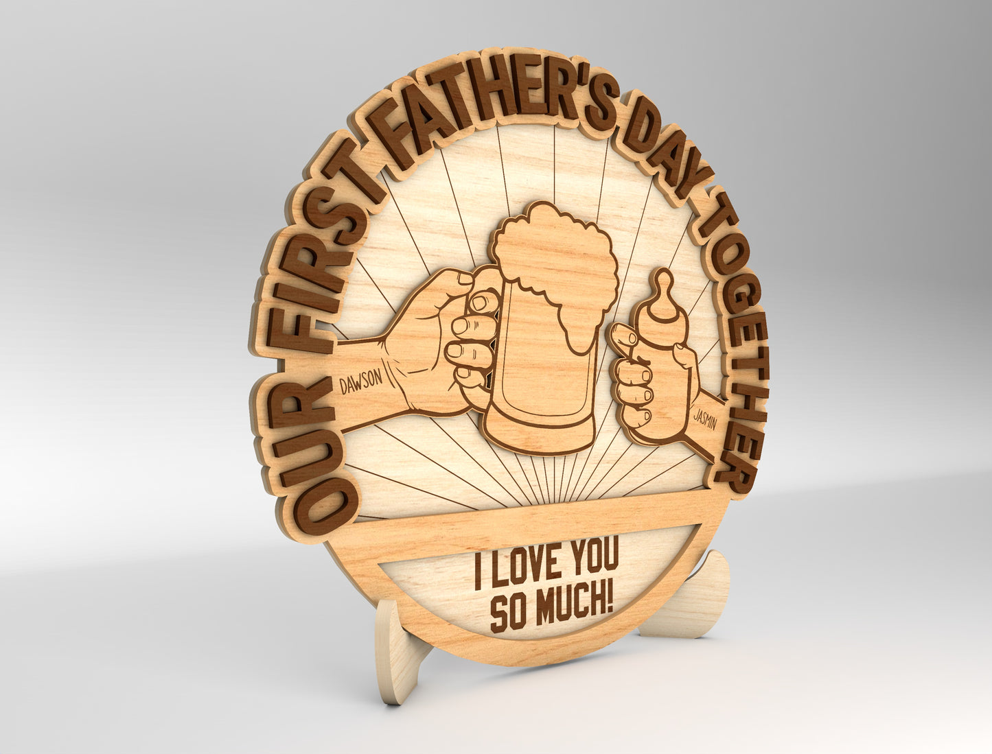 Father's Day Dad Love Sign SVG Laser Cut File for xTool and Glowforge