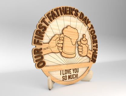 Father's Day Dad Love Sign SVG Laser Cut File for xTool and Glowforge
