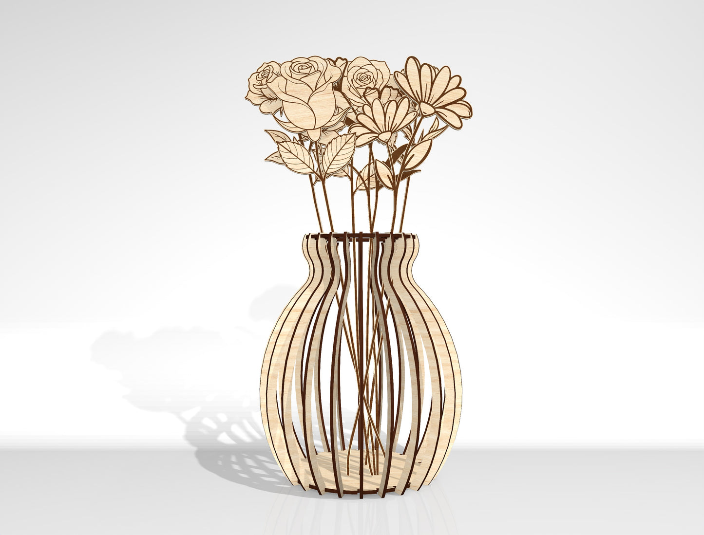 Flower Vase SVG Bundle Laser Cut File for xTool and Glowforge