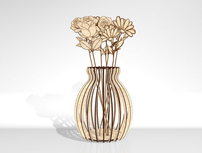Flower Vase SVG Bundle Laser Cut File for xTool and Glowforge
