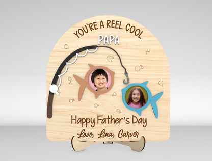 Father's Day Fishing Photo Frame SVG Laser Cut File for xTool and Glowforge