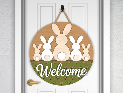 Easter Door Hanger Bundle SVG 9 Spring Welcome Designs for LightBurn and xTool