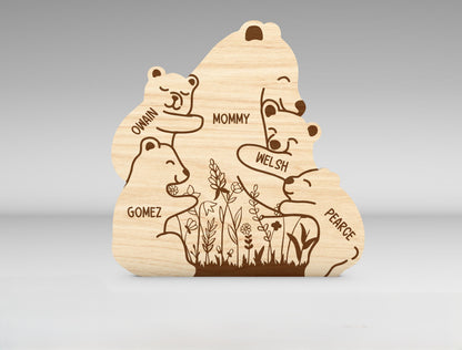 Custom Name Bear Family Tree Sign SVG for xTool and Glowforge