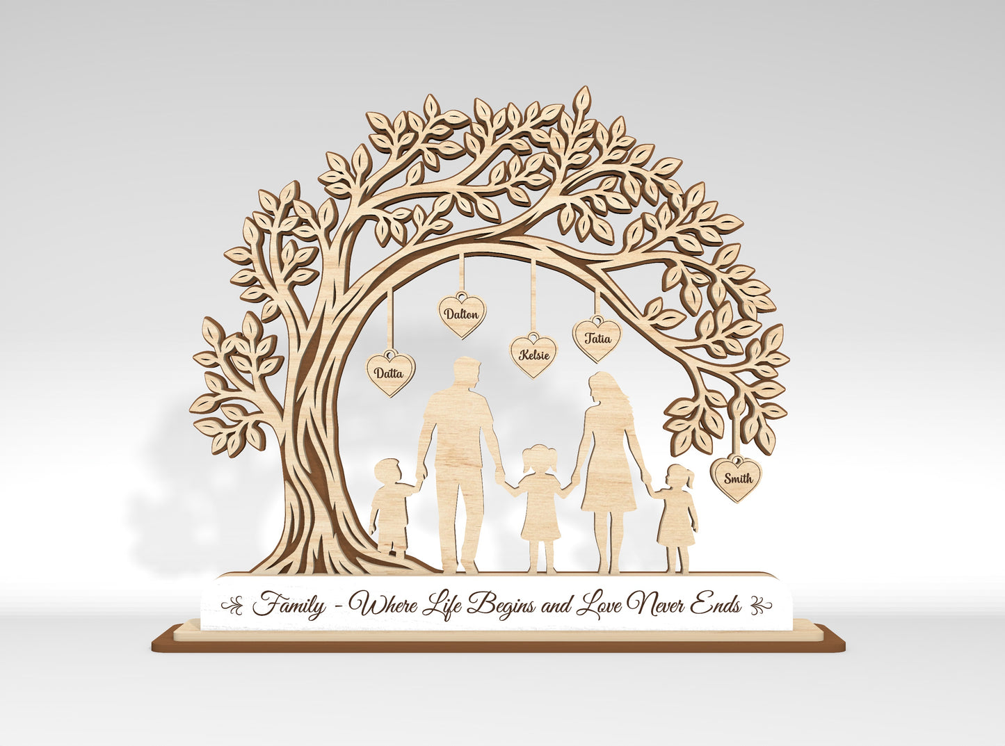Personalized Family Tree Custom Name Sign SVG for LightBurn and xTool