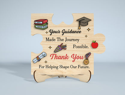 Teacher Thank You Puzzle Sign SVG Laser Cut File for xTool and Glowforge