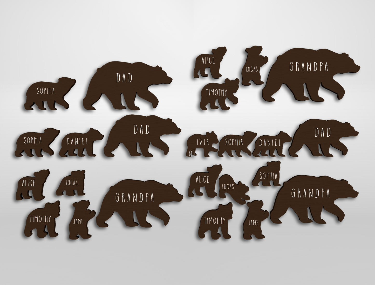Papa Bear Family Sign SVG Laser Cut File for Glowforge and LightBurn