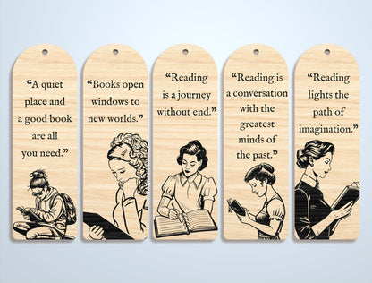 Reading Quote Bookmark SVG Bundle for Glowforge and xTool