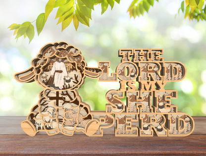 The Lord Is My Shepherd SVG 9 Layer Layered Christian for Glowforge and xTool