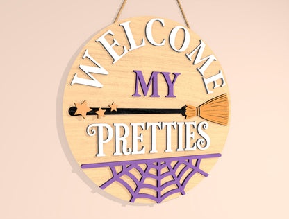 It's Frickin Bats In Here and Welcome My Pretties Door Hanger SVG Set for Glowforge xTool