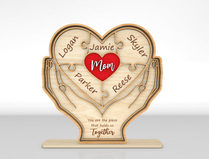 Family Hands Custom Name Sign SVG for xTool and LightBurn